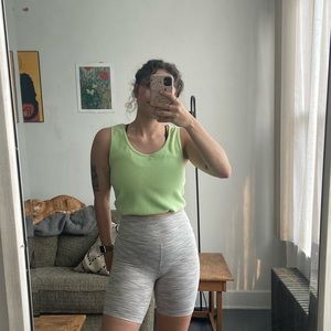 Cropped green tank top